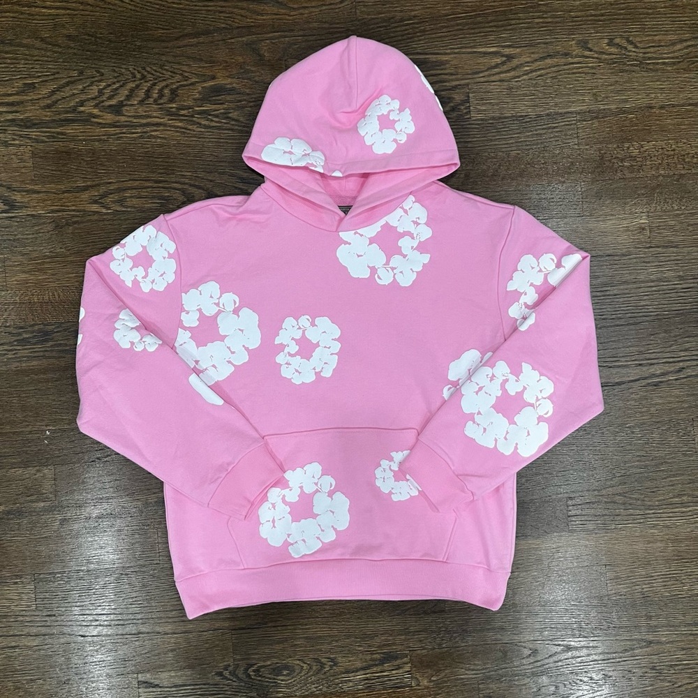 Denim Tears The Cotton Wreath Pink Hoodie Large